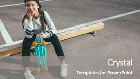  Presentation with old style - Cool new presentation theme with cool - 11-12 years old tween girl backdrop and a gray colored foreground