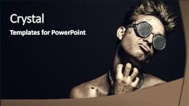  Presentation with aggression - PPT theme enhanced with cool - bad boy concept close-up portrait background and a black colored foreground