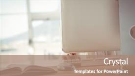  Presentation with prayer image - Theme featuring cool - cropped image of woman typing background and a coral colored foreground