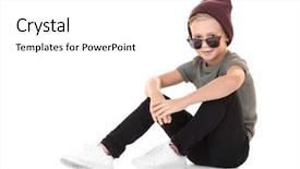  Presentation with cute girlish - PPT layouts with cool - cute fashionable boy sitting background and a white colored foreground
