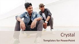  Presentation with happy image - Slide deck with cool - image of happy two young background and a lemonade colored foreground