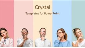  Presentation with cool - PPT theme featuring cool - mixed group of people women background and a cream colored foreground