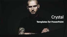  Presentation with lips - Slide deck featuring cool - portrait of a bearded hipster background and a black colored foreground