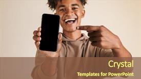  Presentation with afro - Colorful slides enhanced with cool - portrait of a smiling young backdrop and a tawny brown colored foreground