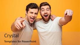  Presentation with fingers - Theme featuring cool - portrait of a two happy background and a coral colored foreground