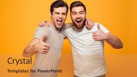  Presentation with cool - Presentation enhanced with cool - portrait of a two happy background and a yellow colored foreground