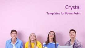 Presentation with clothing wooden clothes hanger object - Cool new presentation theme with cool - teenagers in casual clothes backdrop and a pink colored foreground
