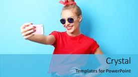  Presentation with smart - Amazing PPT layouts having cool - young beautiful woman with smart backdrop and a light blue colored foreground