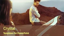  Presentation with special education young adult man - PPT theme featuring cool - young handsome man posing background and a tawny brown colored foreground