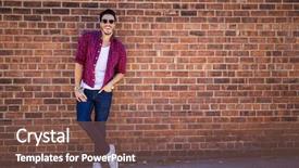  Presentation with jeans - PPT layouts featuring cool - young man wearing a check background and a violet colored foreground