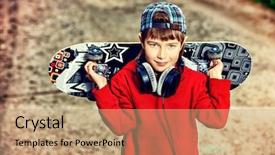  Presentation with evaluation of 5 years old boy - Presentation theme consisting of cool 7 year old boy background and a coral colored foreground