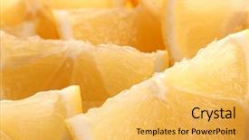  Presentation with lemons - Colorful presentation theme enhanced with cool backgrounds - freshly sliced lemons closeup backdrop and a yellow colored foreground