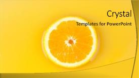  Presentation with orange juice - Theme consisting of cool backgrounds - pieces of orange in orange background and a  colored foreground