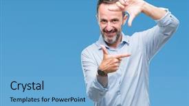  Presentation with creativity - Beautiful slides featuring cool borders - middle age hoary senior business backdrop and a light blue colored foreground