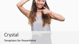  Presentation with asian - Colorful PPT layouts enhanced with cool borders - young asian woman wearing sunglasses backdrop and a  colored foreground