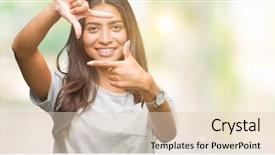  Presentation with arab - Amazing PPT theme having cool borders - young beautiful arab woman backdrop and a lemonade colored foreground