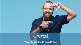  Presentation with young - Cool new presentation theme with cool borders - young caucasian hipster man backdrop and a  colored foreground