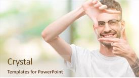  Presentation with special education young adult man - Slide deck having cool borders - young tattooed adult man smiling background and a lemonade colored foreground