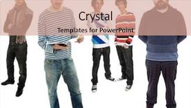  Presentation with body - PPT theme featuring cool boy - group of young men full background and a  colored foreground