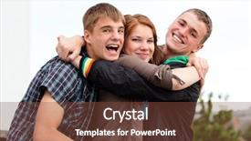  Presentation with teenagers - Audience pleasing slide deck consisting of cool boy - portrait of three happy young backdrop and a  colored foreground