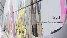  Presentation with graffiti - Cool new PPT theme with cool brazil - colorful segment of a graffiti backdrop and a light gray colored foreground