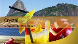  Presentation with brazil - PPT layouts with cool brazil - drink background and a gold colored foreground