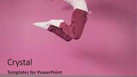  Presentation with break dance - Colorful PPT layouts enhanced with cool break dancer jumping up in the dance studio backdrop and a coral colored foreground