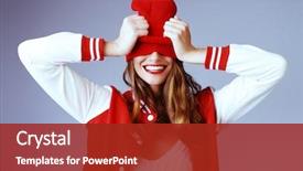  Presentation with cool - Colorful presentation theme enhanced with cool cheerful girl with bright backdrop and a crimson colored foreground