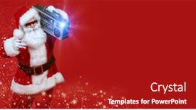  Presentation with tape recorder music - Beautiful slides featuring cool-dj-santa-claus backdrop and a crimson colored foreground
