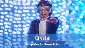  Presentation with party lights - Presentation design featuring cool-emotional-dj-boy background and a teal colored foreground