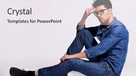  Presentation with black male female fashion - Beautiful theme featuring worker accompanied by her team backdrop and a  colored foreground.