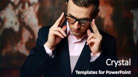  Presentation with black man fashion - Slide set enhanced with cool fashion man in glasses background and a black colored foreground