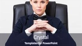  Presentation with office chair - Beautiful presentation theme featuring cool fashion woman in suit sitting on office chair backdrop and a wine colored foreground