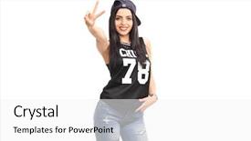  Presentation with hip hop - Audience pleasing PPT theme consisting of cool girl in hip-hop backdrop and a white colored foreground