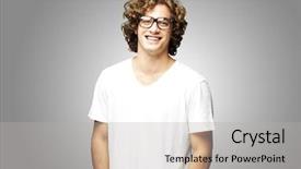  Presentation with swim against the current - Beautiful slides featuring cool glasses - portrait of young man smiling backdrop and a light gray colored foreground