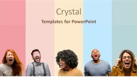  Presentation with panic - Cool new slide deck with cool group of people woman and man stressful terrified in panic shouting exasperated and frustrated unpleasant gesture annoying work drives me crazy backdrop and a cream colored foreground