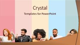  Presentation with cool - PPT layouts enhanced with cool group of people woman background and a lemonade colored foreground