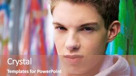  Presentation with graffiti - Theme with cool-looking young man in front of graffiti background and a coral colored foreground