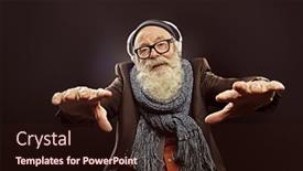  Presentation with old music - PPT theme enhanced with cool-modern-old-man background and a wine colored foreground