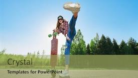  Presentation with teen girl - Presentation design consisting of cool-modern-teen-girl-rides background and a yellow colored foreground