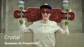  Presentation with cool - Slide deck with cool-modern-teenage-boy background and a gray colored foreground