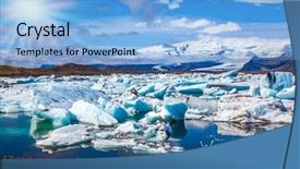  Presentation with lake ice - Presentation theme having cool northern sun illuminates background and a light blue colored foreground