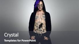  Presentation with punk - Presentation having cool punk rock musician background and a dark gray colored foreground