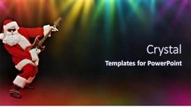  Presentation with christmas party - Presentation design featuring cool-santa-claus-rock-musician background and a wine colored foreground