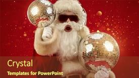  Presentation with disco balls - Slide set featuring cool-santa-claus-wearing-sunglasses background and a tawny brown colored foreground