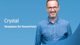  Presentation with 3 d man person - Slide deck enhanced with cool smile on face lucky background and a teal colored foreground