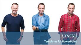  Presentation with 3 d man person - Presentation theme having cool smile on face lucky background and a ocean colored foreground