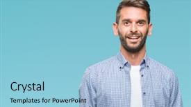  Presentation with 3 d man person - Cool new PPT theme with cool smile on face lucky backdrop and a  colored foreground