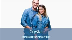  Presentation with young happy couple - Presentation having cool smile on face lucky background and a  colored foreground