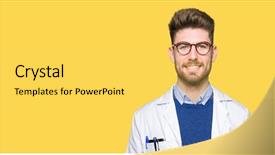  Presentation with scientist - PPT theme having cool smile on face lucky background and a yellow colored foreground
